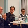 Kjell Westö - Dem finnischen Autor standen sein Übersetzer Paul Berf, der durch den Abend führte, und der Erfurter Schauspieler Martin Schink als Vorleser zur Seite.