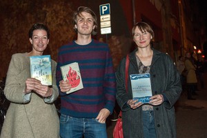 Das Trio 2015:  Julia Jessen, Karl Wolfgang Flender und Kristine Bilkau (von links).